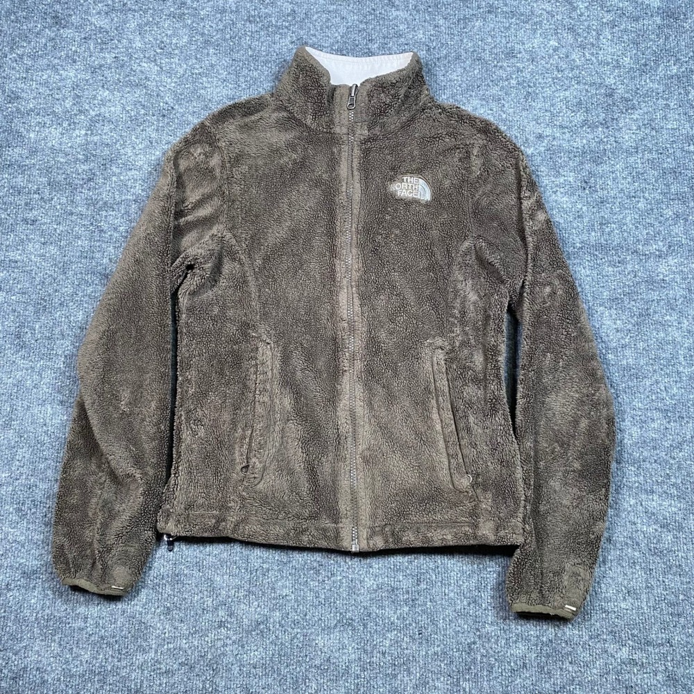 The North Face Osito Fleece Jacket Womens XS Olive Brown Full Zip AAHY F13